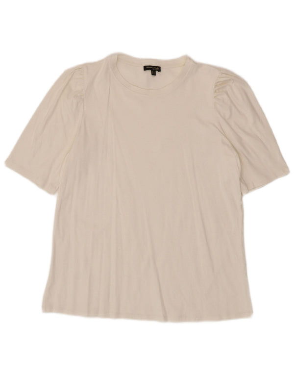 Massimo Dutti Womens T-Shirt Top UK 14 Large White
