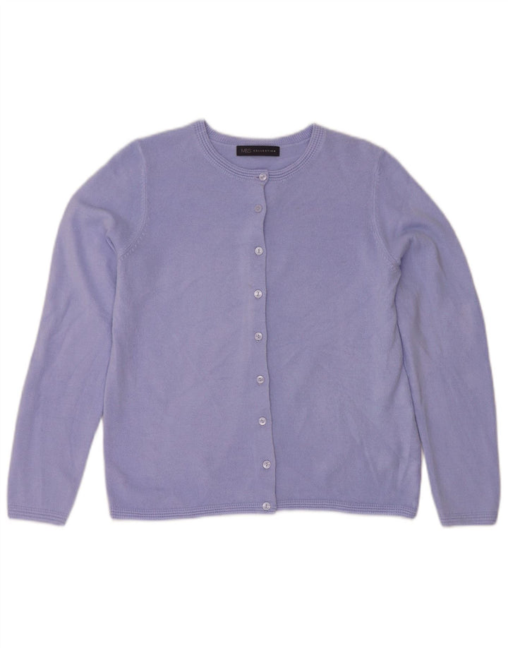 Maglione cardigan da donna Marks & Spencer UK 10 piccolo acrilico viola