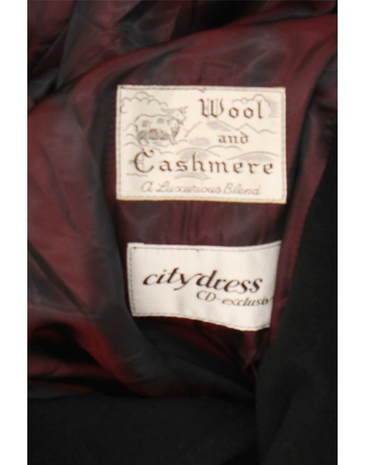Cappotto doppiopetto vintage da uomo UK 38 lana nera media