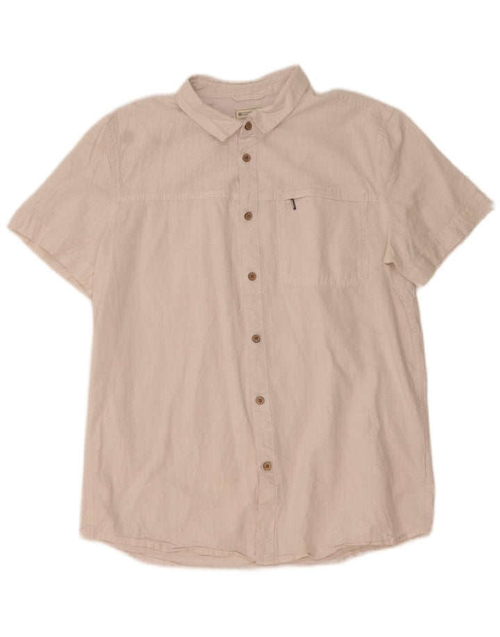 Camicia a maniche corte da uomo Mountain Warehouse grande in cotone bianco