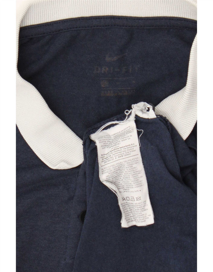 Polo da rugby da uomo Nike Dri Fit in poliestere medio blu navy