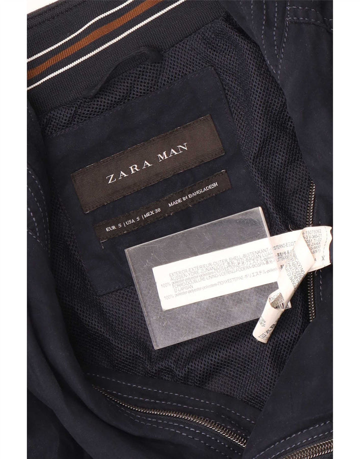 Giubbotto bomber da uomo Zara UK 36 piccolo poliestere blu navy