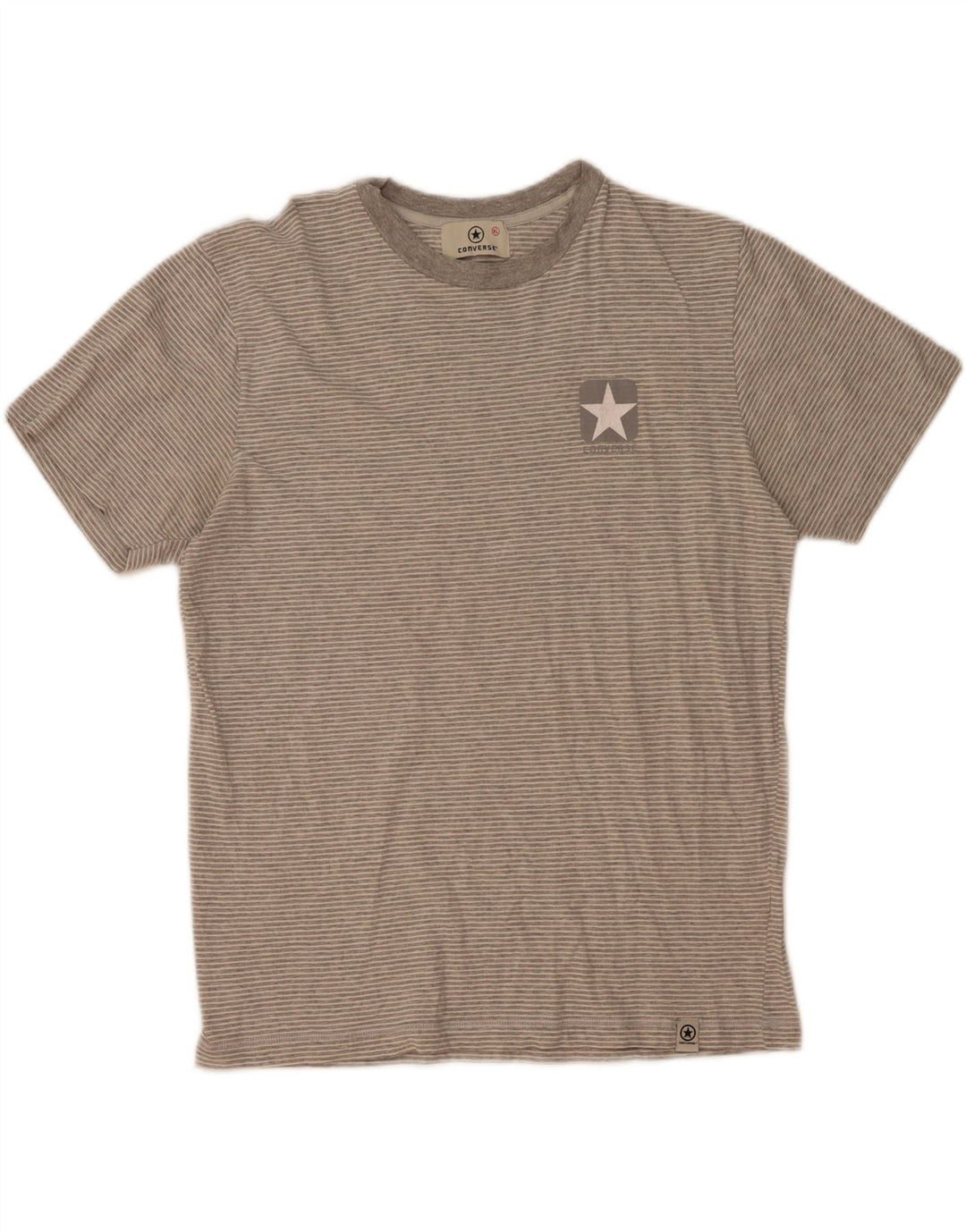 T-shirt da uomo Converse Top XL in cotone gessato grigio