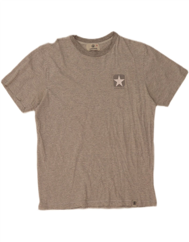T-shirt da uomo Converse Top XL in cotone gessato grigio