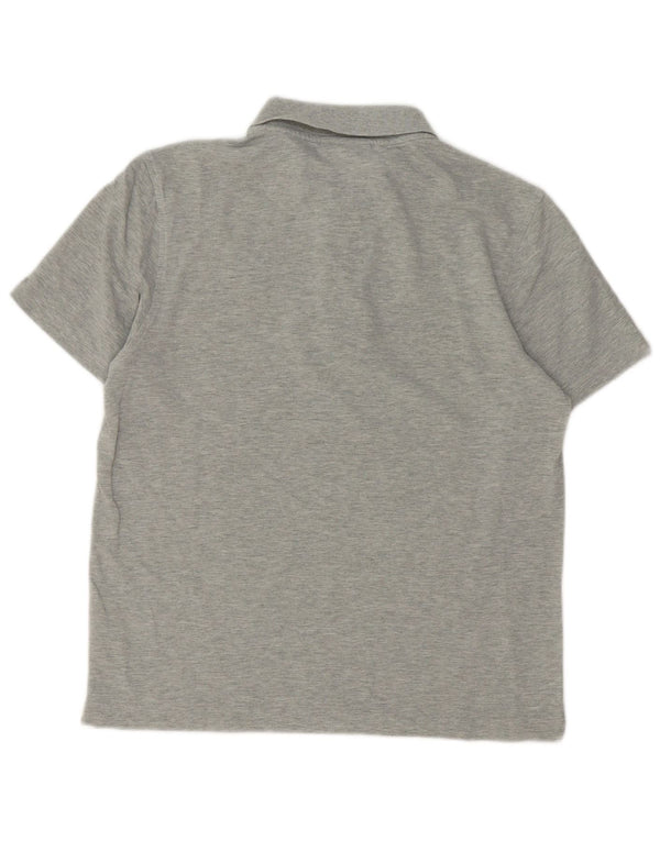 Polo da uomo Lacoste taglia 4 in cotone chiazzato grigio medio