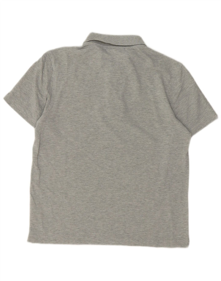 Polo da uomo Lacoste taglia 4 in cotone chiazzato grigio medio