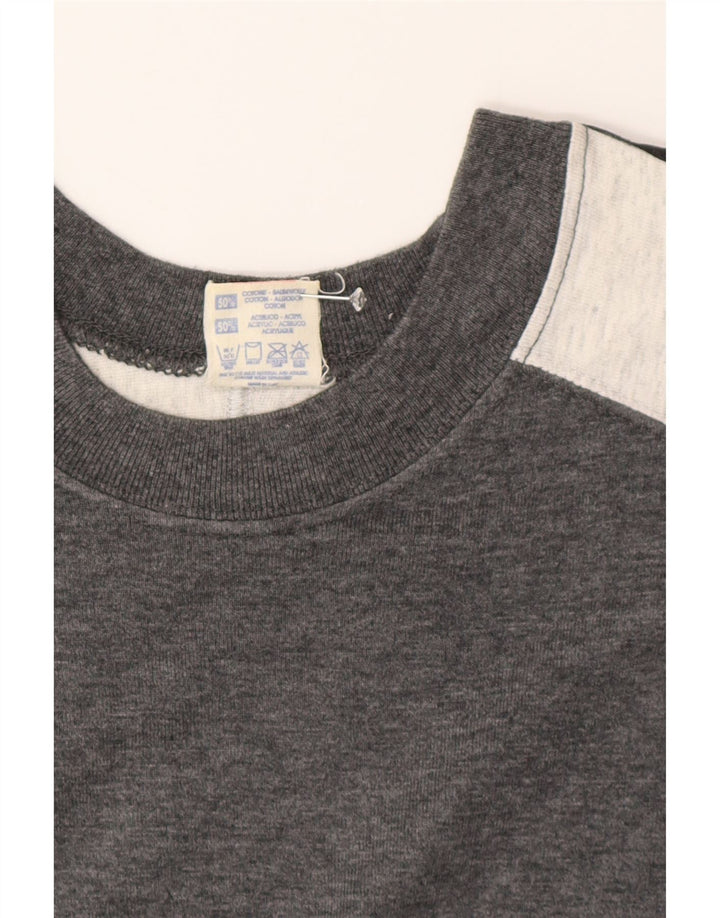 T-shirt grafica da uomo Champion Top Small in cotone color block grigio