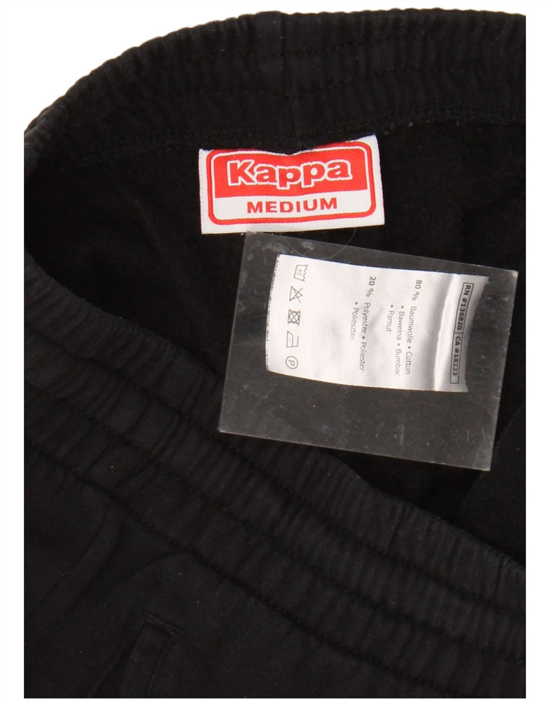 Pantaloni da tuta con grafica Kappa da donna Joggers UK 12 Medium Black Cotton