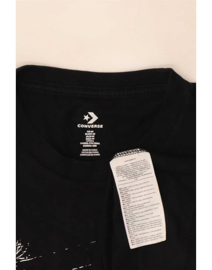 T-shirt grafica da uomo Converse Top in cotone nero medio