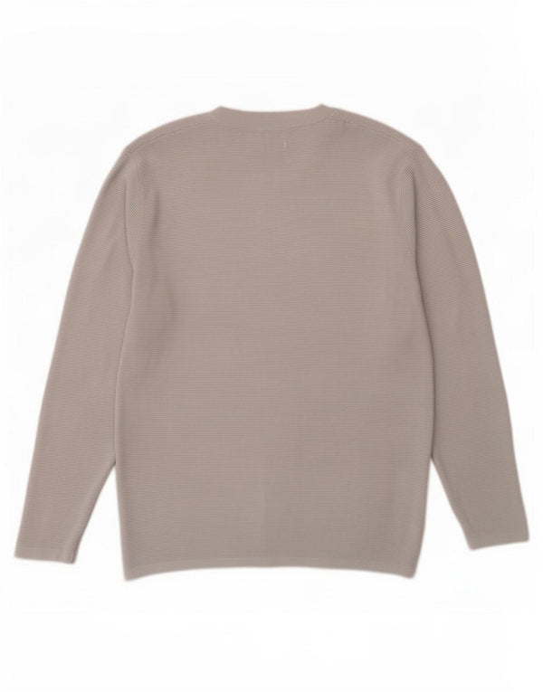 Maglione maglione girocollo da uomo Zara in cotone grigio medio