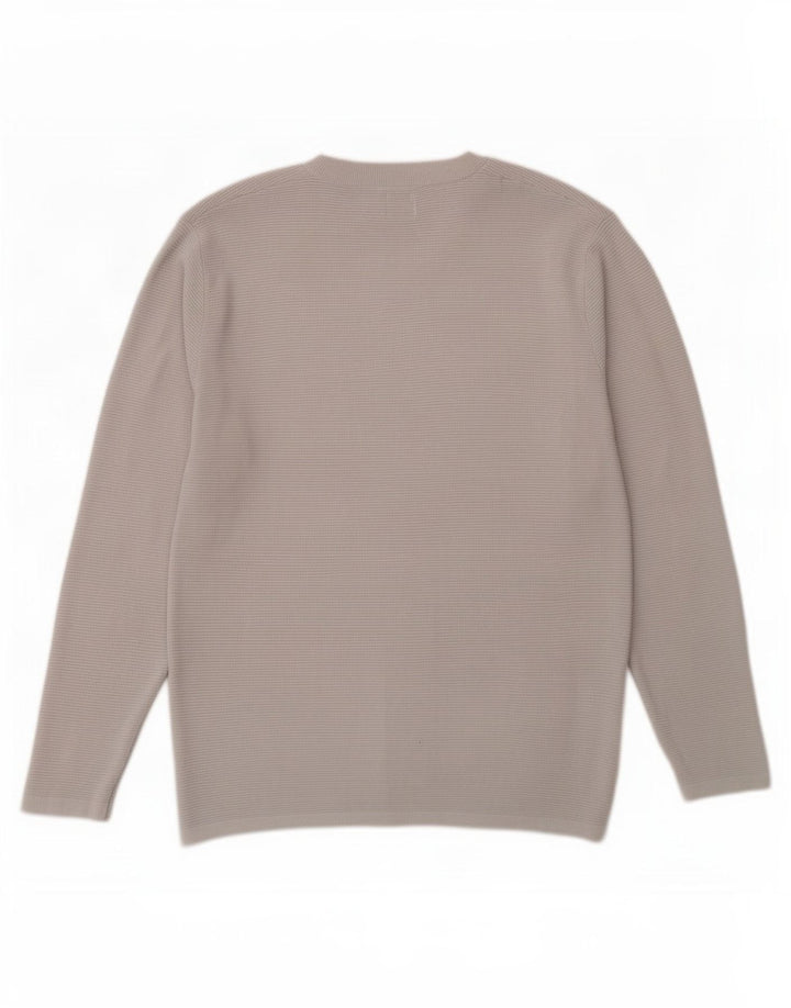 Maglione maglione girocollo da uomo Zara in cotone grigio medio