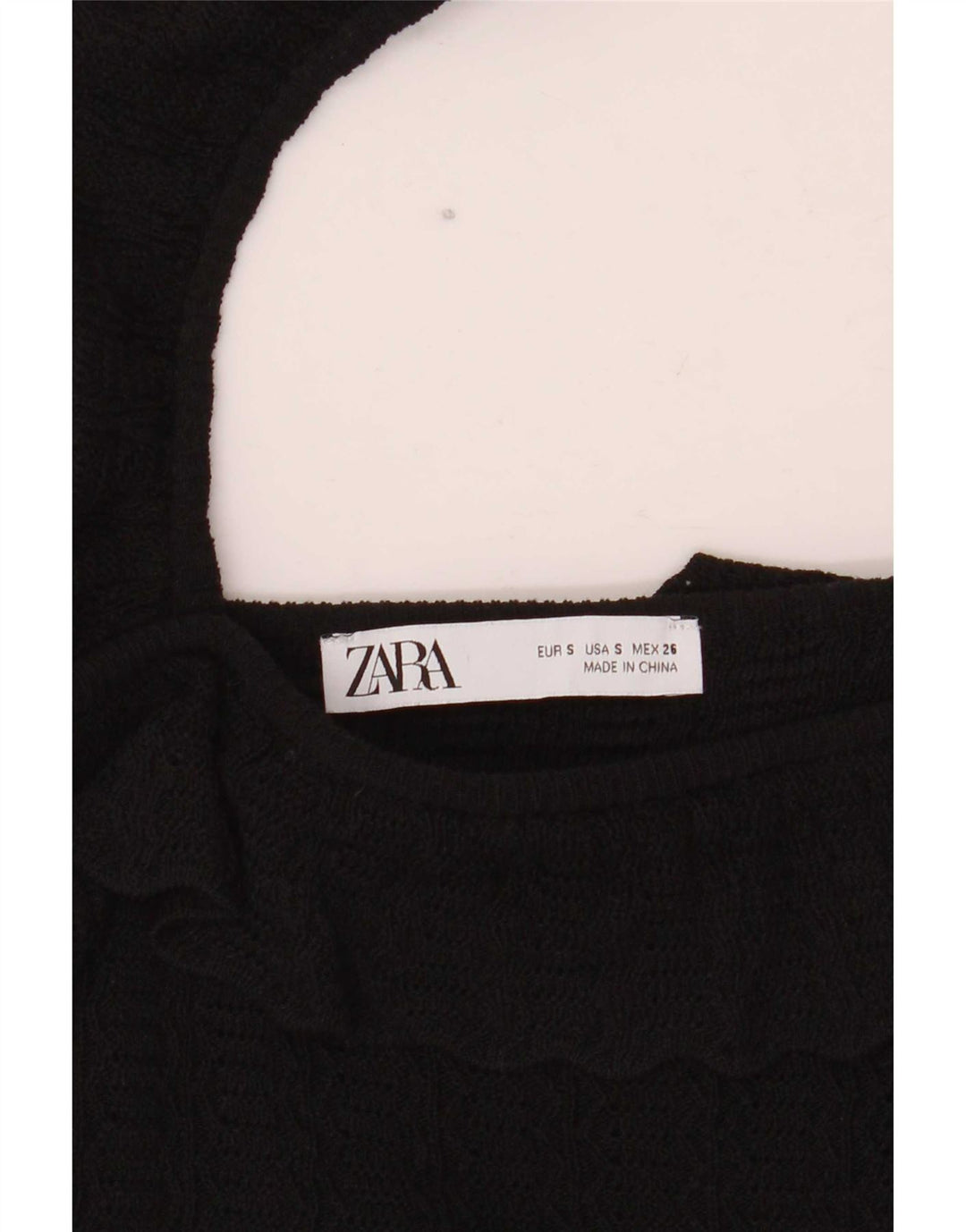 Top corto da donna Zara con spalle scoperte UK 8 piccolo nero