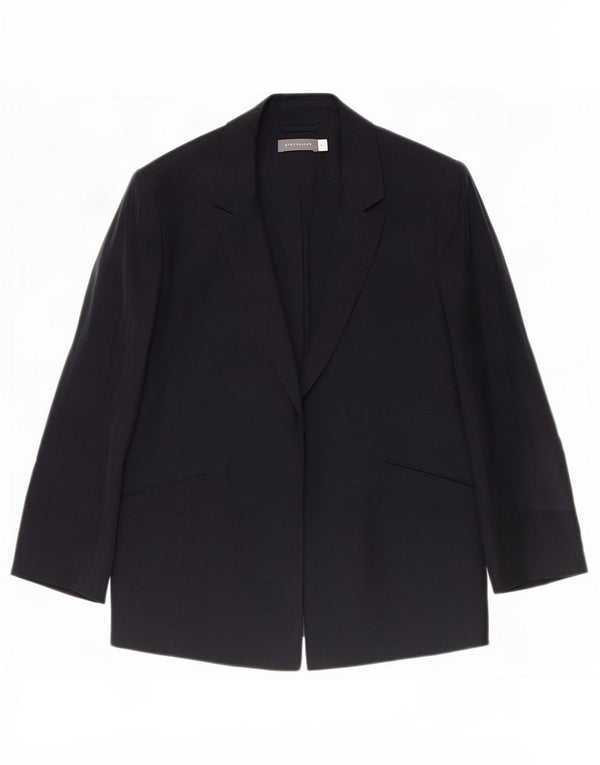 Giacca blazer oversize da donna con maniche a 3/4 MINT VELVET UK 10 piccola blu navy