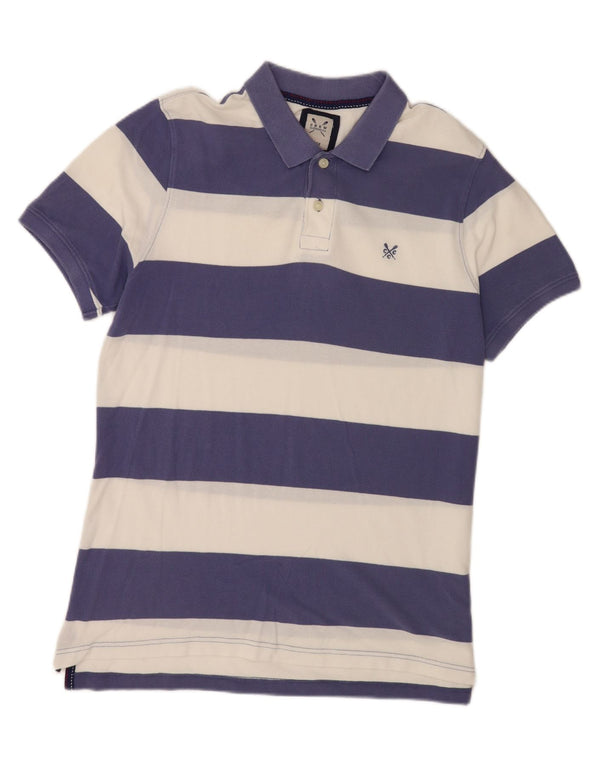 Crew Clothing Polo da uomo in cotone a righe grandi blu