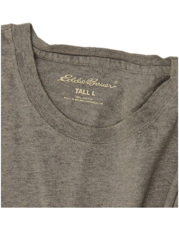 Eddie Bauer T-shirt alta da uomo Top grande in cotone grigio
