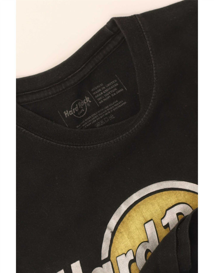 T-shirt grafica da uomo Hard Rock Cafe Parigi, cotone medio nero