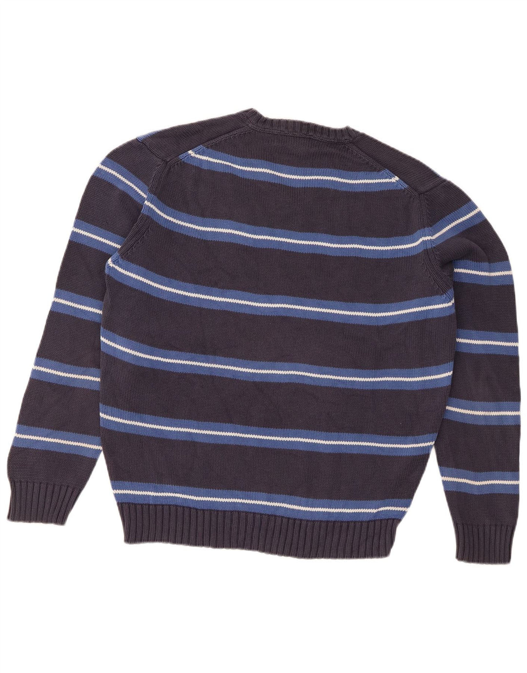 Maglione Zara da uomo con scollo a V, righe grandi grigie