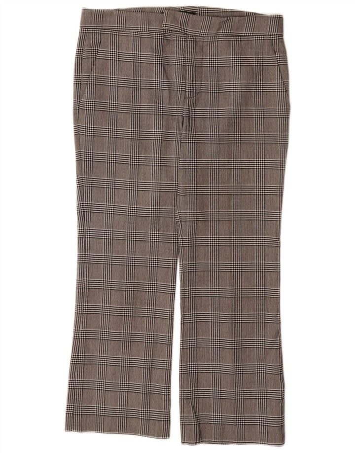 Pantaloni da abito dritti da donna Zara EU 38 Small W32 L26 Poliestere a quadri grigi