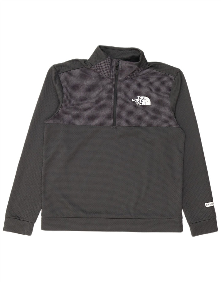 THE NORTH FACE Felpa da uomo con zip e collo Maglione in poliestere a quadri grigio medio