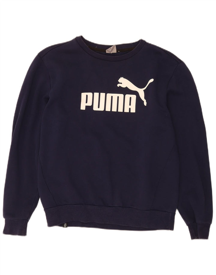 Felpa grafica da uomo Puma, media, in cotone blu navy