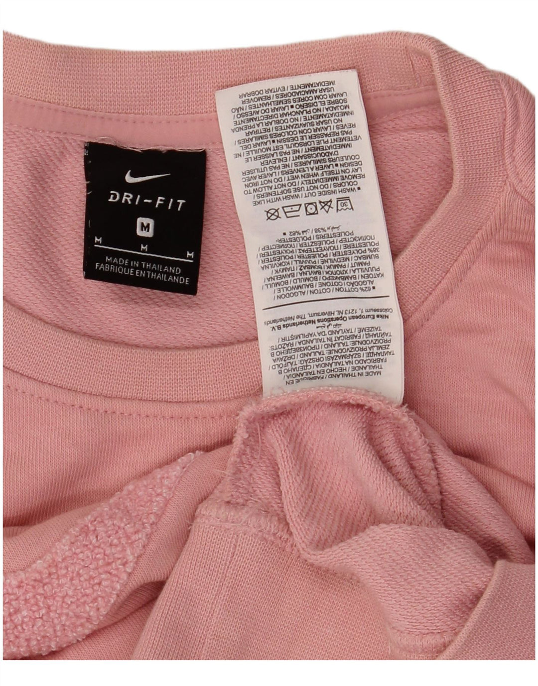 Felpa con grafica corta Nike da donna UK 14 cotone rosa medio