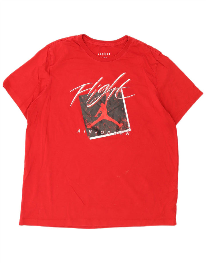 T-shirt grafica da uomo Jordan Top 2XL in cotone rosso