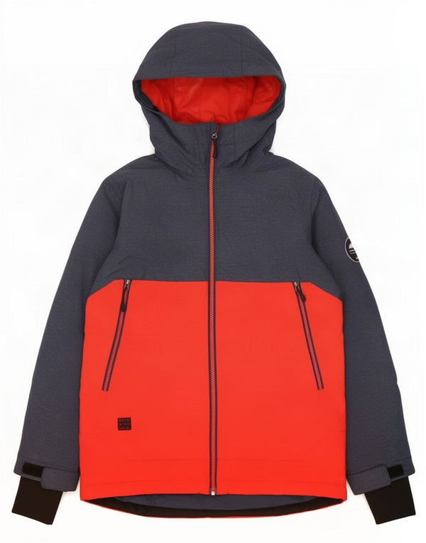 Giacca da sci con cappuccio Quiksilver per ragazzi 11-12 anni Large in nylon color block rosso
