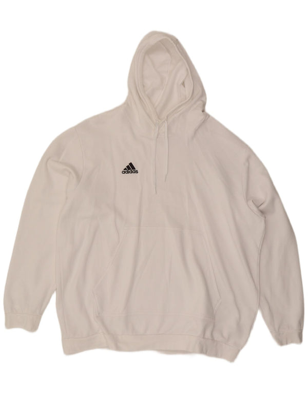 Felpa con cappuccio da uomo Adidas 2XL cotone bianco
