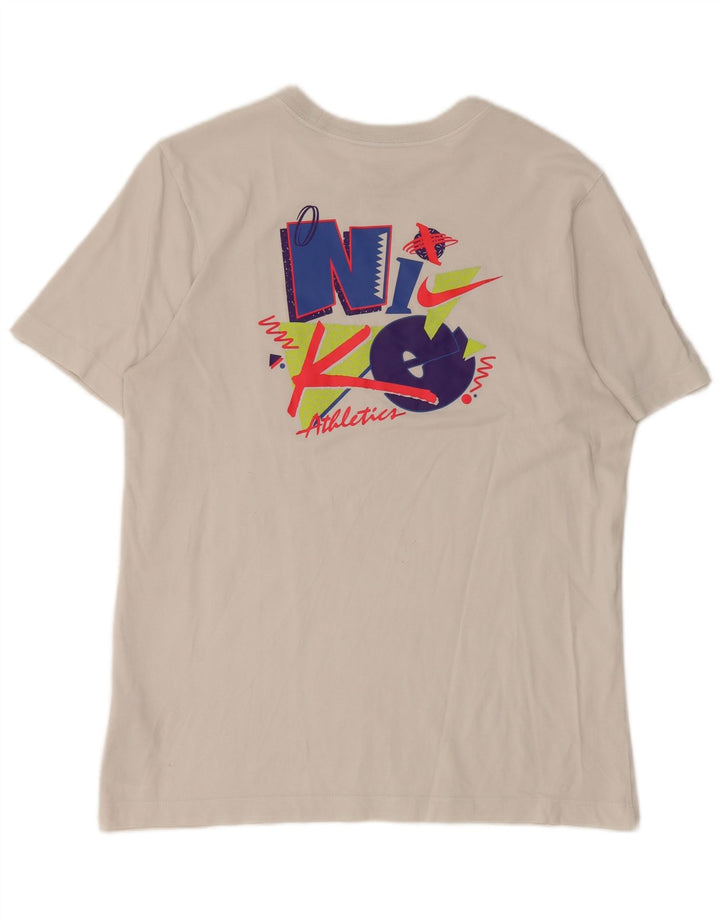 T-shirt grafica Nike Dri Fit da uomo in cotone bianco medio