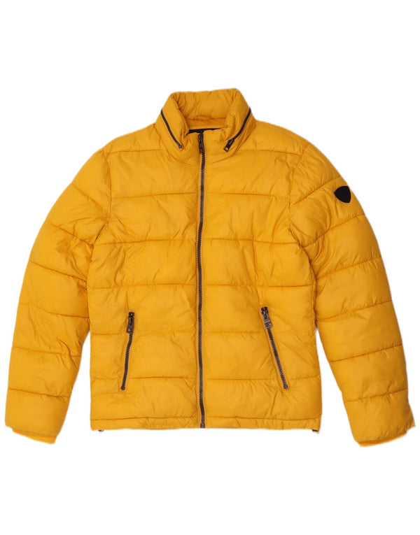 Guess Giacca imbottita con cappuccio da uomo UK 36 Small Nylon giallo
