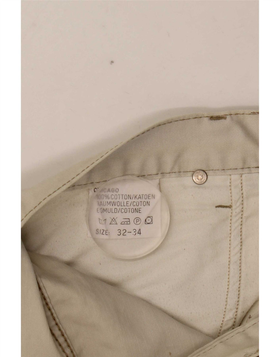 Jeans dritti da uomo Chicago Lee W32 L27 in cotone bianco sporco