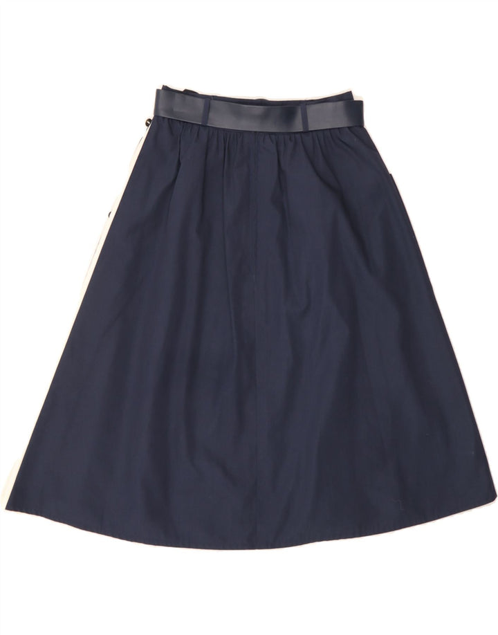 VINTAGE Womens A-Line Skirt W26 Small  Navy Blue Polyester Vintage Vintage and Second-Hand Vintage from Messina Hembry 