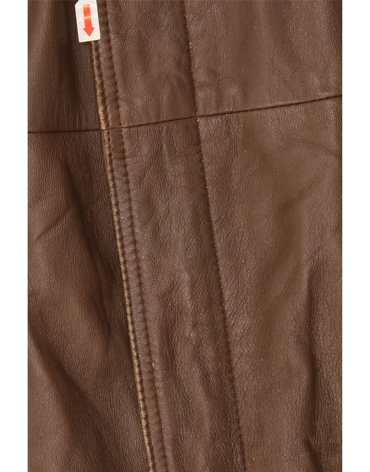 Giacca in pelle vintage da uomo IT 52 XL in pelle marrone