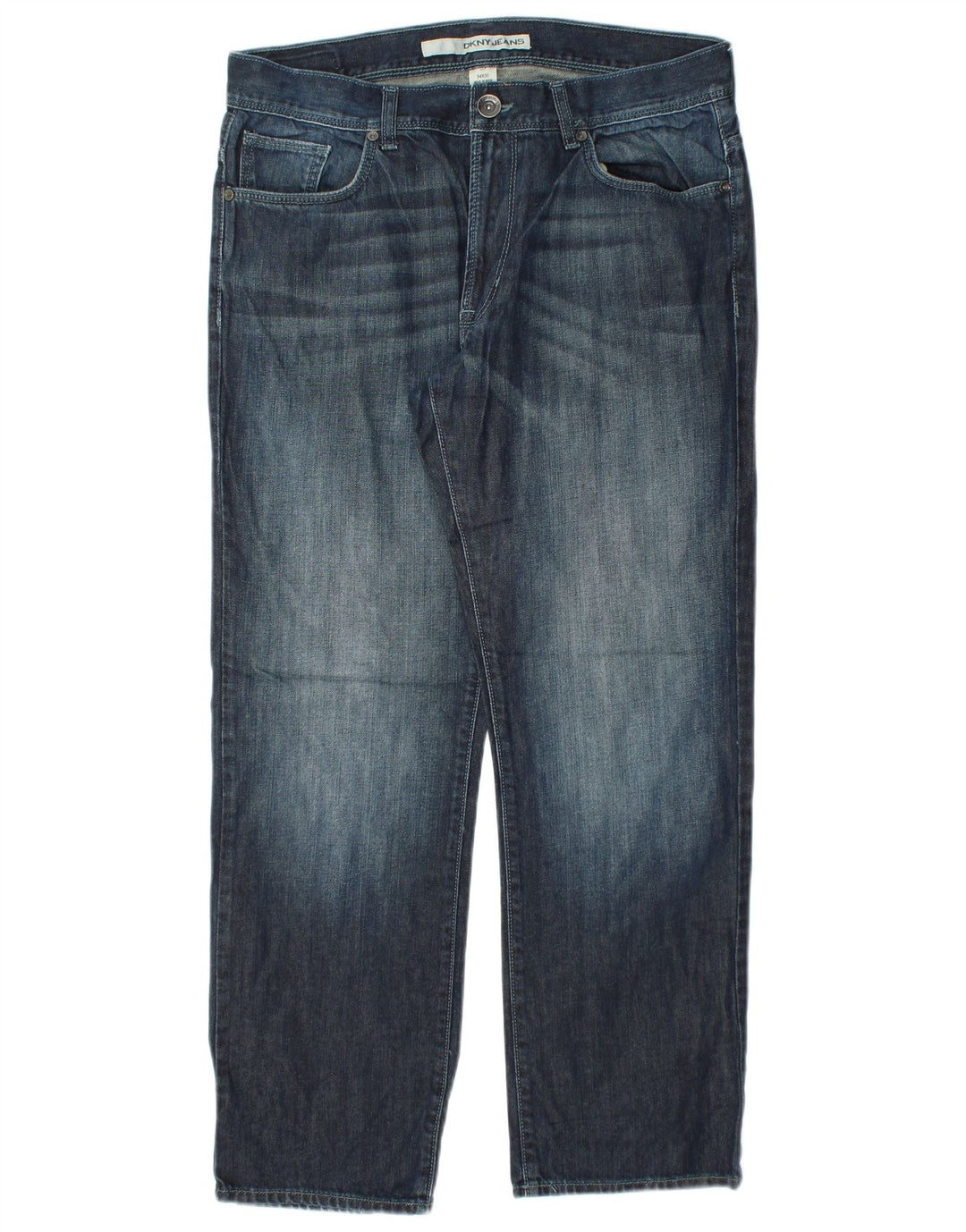 Jeans dritti da uomo DKNY W34 L30 cotone blu navy
