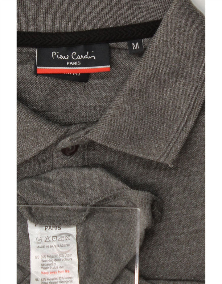 PIERRE CARDIN Mens Long Sleeve Polo Shirt Medium Grey Polyester Vintage Pierre Cardin and Second-Hand Pierre Cardin from Messina Hembry 