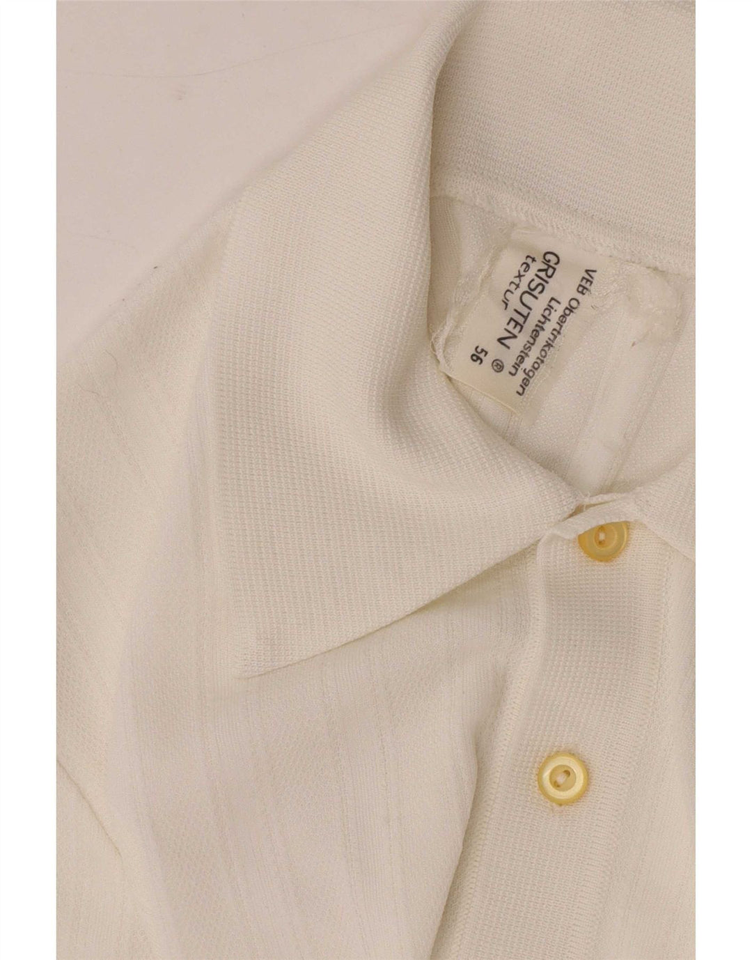 Polo vintage da uomo in sintetico bianco medio