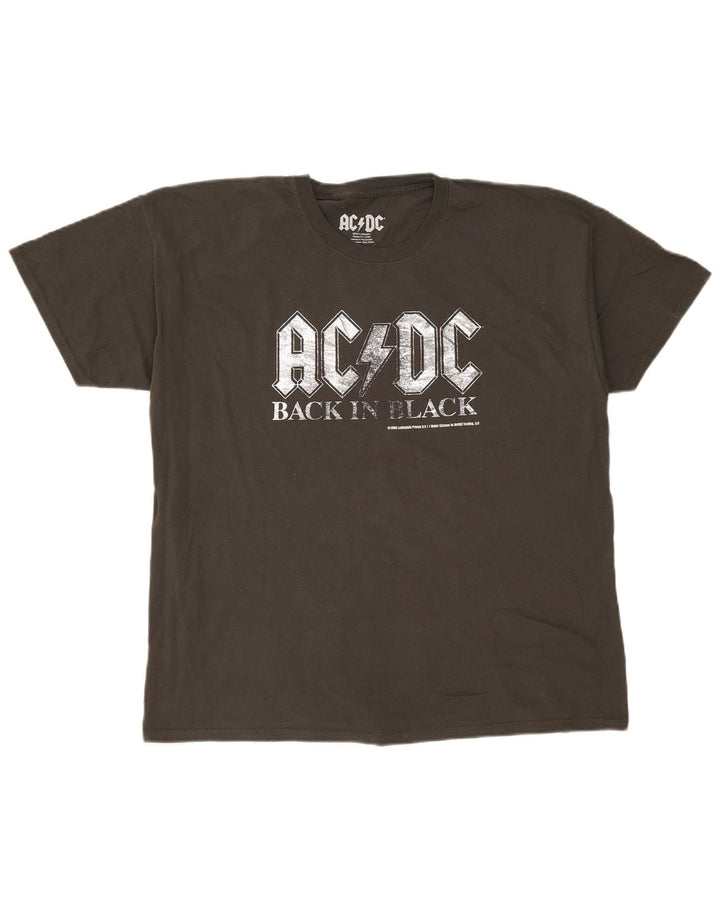 T-shirt grafica da uomo AC/DC con fascia larga in cotone grigio