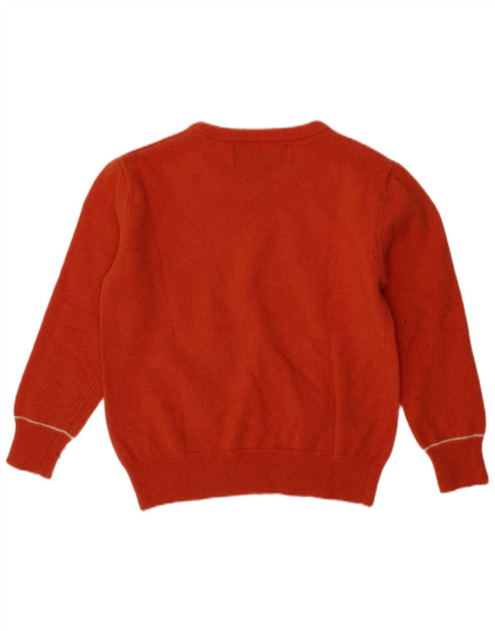 HARMONT & BLAINE Boys Boat Neck Jumper Sweater 3-4 Years Orange Wool