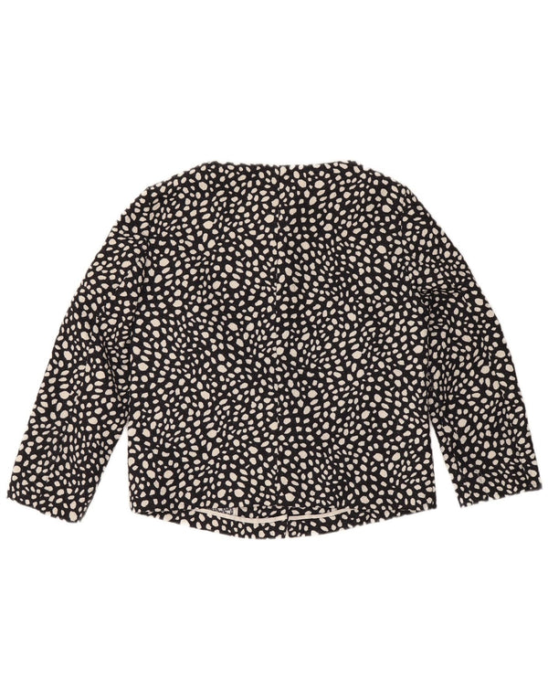 Giacca Bolero da donna con maniche a 3/4 Benetton UK 8 Small Blu Navy maculato