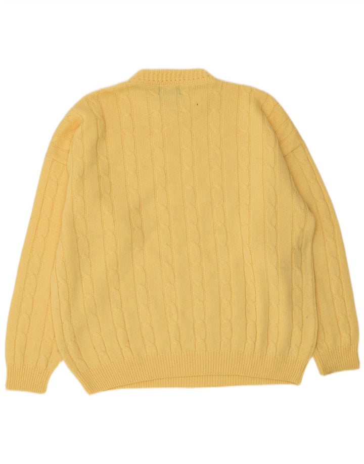 Maglieria Uomo Maglione Girocollo Maglione Grande Lana Gialla