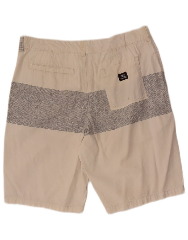Pantaloncini chino da uomo Quiksilver W28 piccoli in cotone color block beige