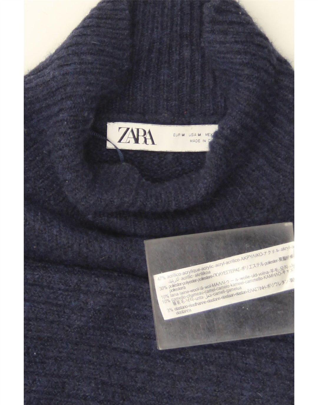 Abito maglione da donna Zara UK 14 Acrilico blu navy medio