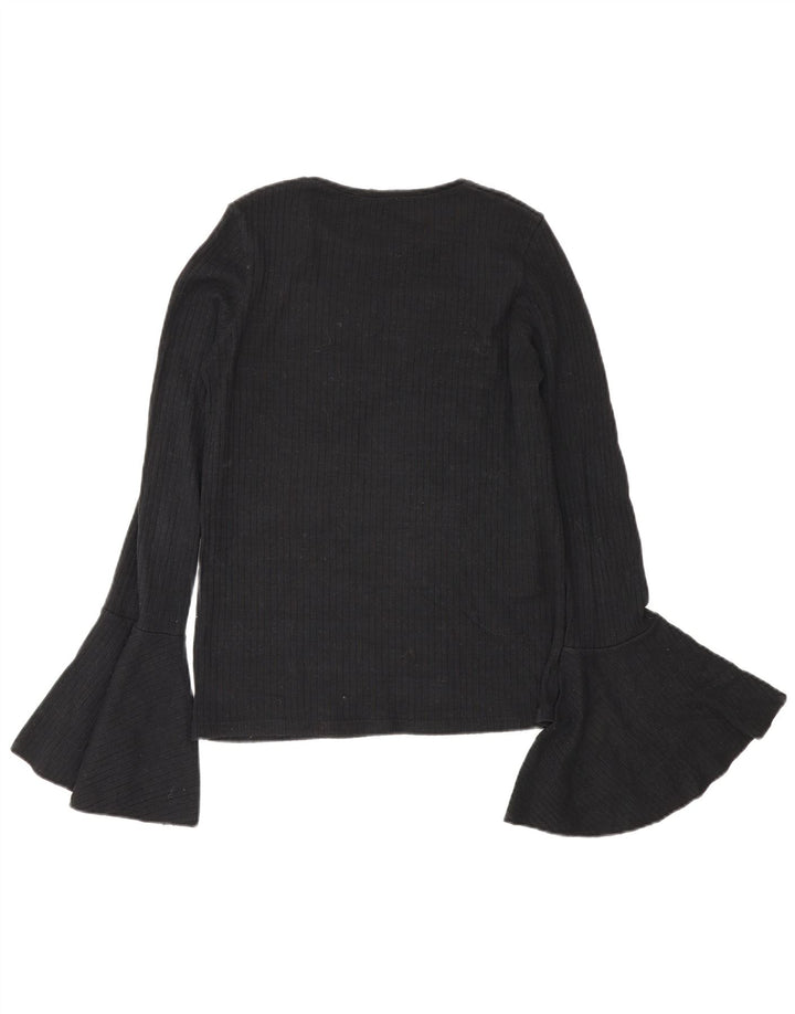 Top Zara Trafaluc da donna a maniche lunghe UK 10 Small Nero
