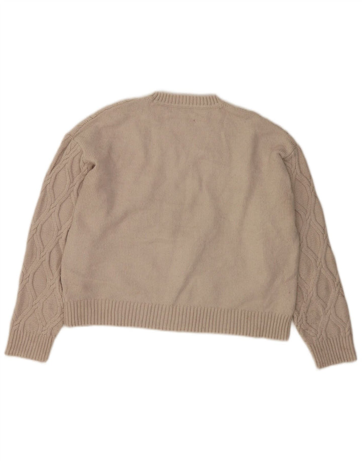 Maglione girocollo corto da donna Marks & Spencer UK 14 Beige medio