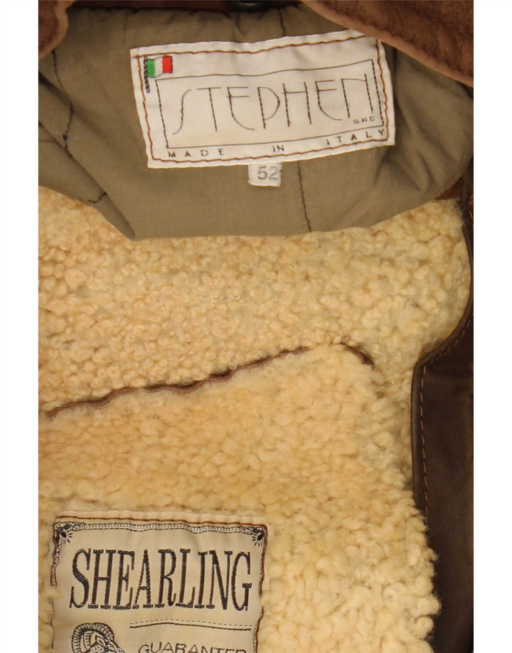 Giubbotto in shearling da uomo Stephen IT 52 XL Colorblock marrone