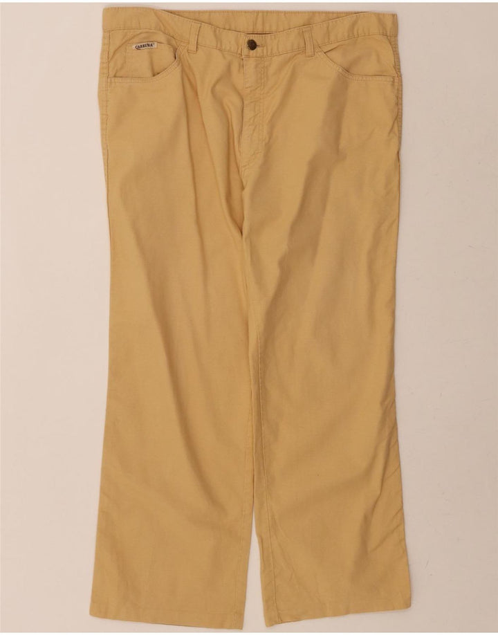 CARRERA Womens Straight Casual Trousers W37 L28 Yellow Vintage Carrera and Second-Hand Carrera from Messina Hembry 