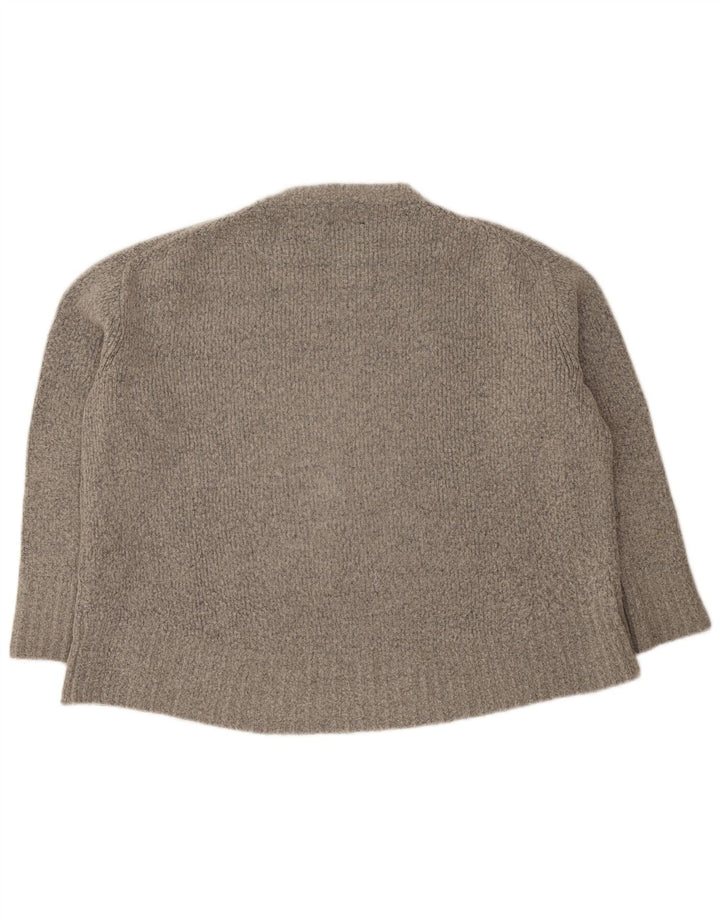 Maglione girocollo oversize da donna Zara UK 10 piccolo acrilico grigio