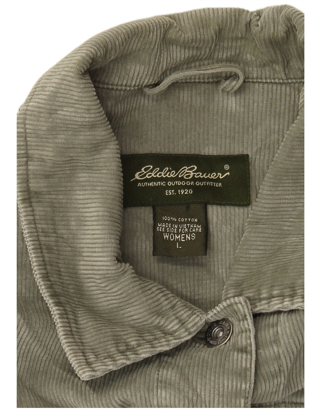 Giacca da donna in velluto a coste Eddie Bauer UK 16 grande cotone verde