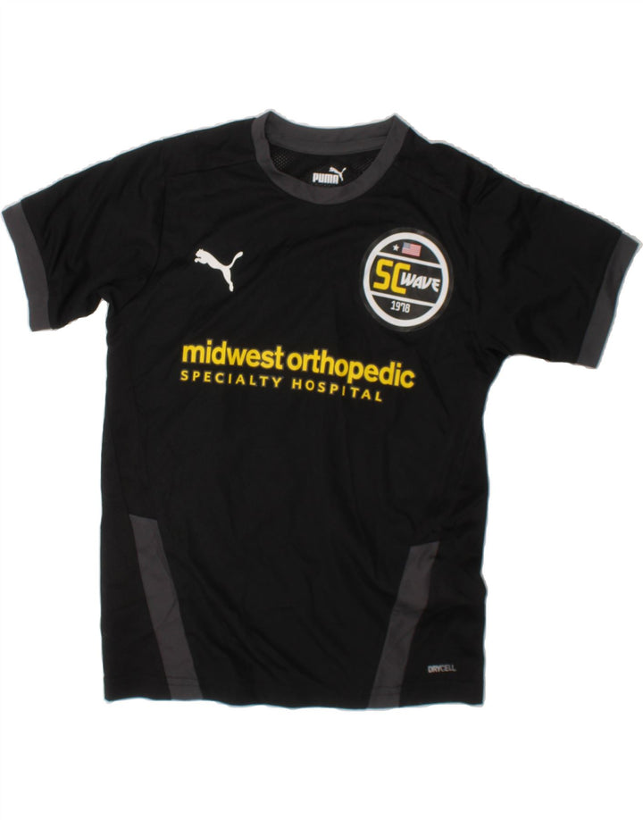 PUMA Boys SC Wave 1978 Graphic T-Shirt Top 9-10 Years Black Polyester Vintage Puma and Second-Hand Puma from Messina Hembry 