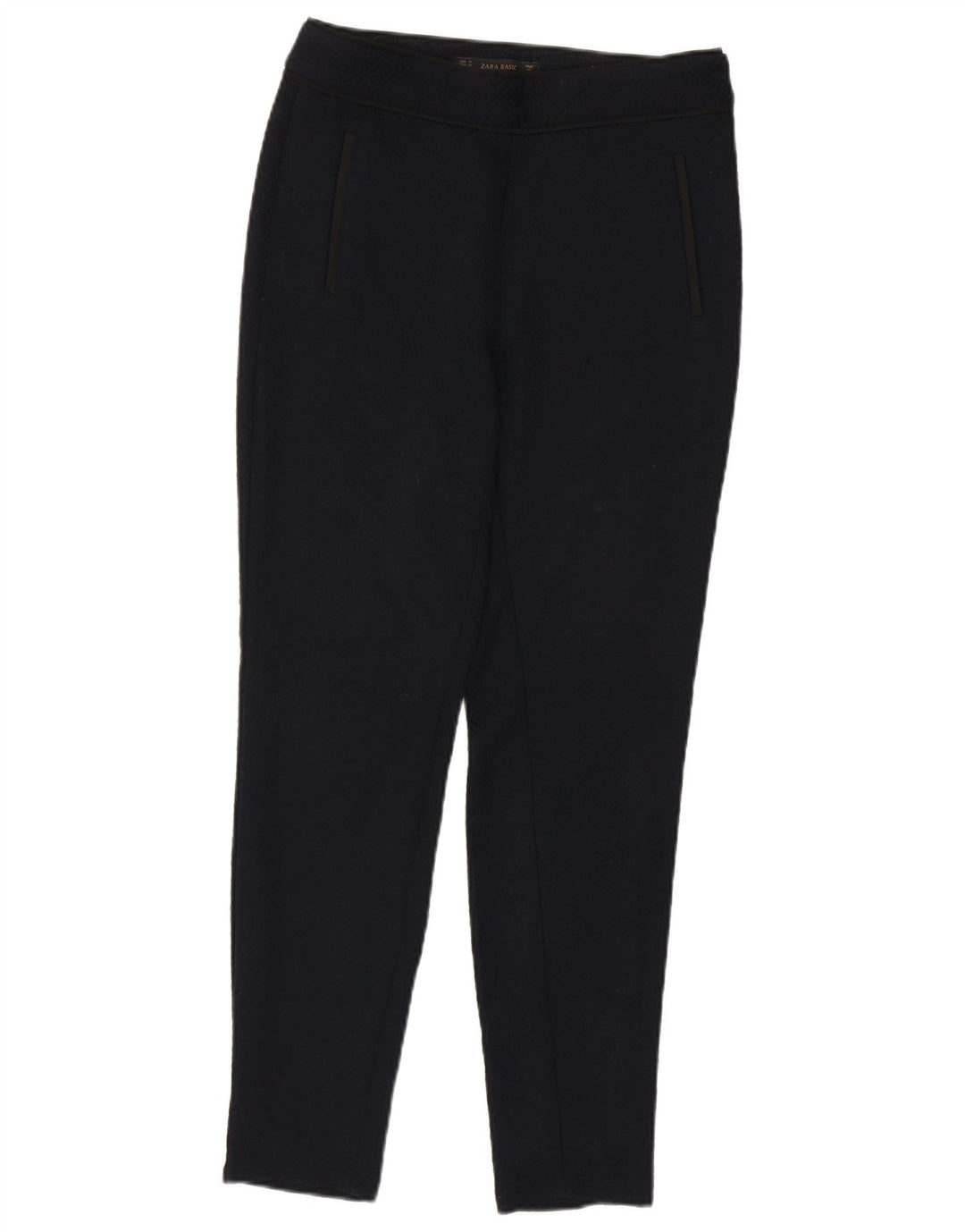 Pantaloni chino slim da donna Zara medi W28 L28 blu navy geometrici